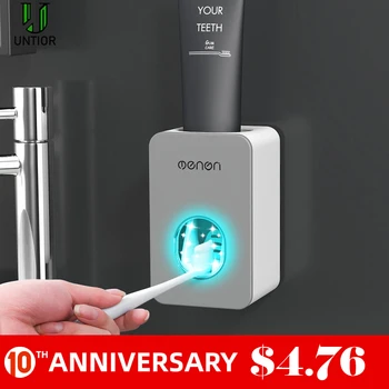 

UNTIOR Automatic Toothpaste Dispenser Bathroom Tools Toothpaste Squeezers Toothbrush Holder Wall Mount Rack Bathroom Accessories