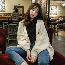 Весенние корейские шикарные вязаные свитеры женские Harajuku однотонные свободные кардиганы с рукавами «летучая мышь» Femme Chic универсальная одежда