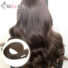 HiArt волосы для наращивания на ленте настоящие человеческие волосы remy для салона двойная лента натуральные волосы прямые волосы для наращивания на ленте 1" 20" 22"