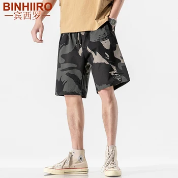 

Summer Men's Shorts Fashion Military Camouflage Straight Five-Point Pants Breathable Elastic force Jogging Sports Shorts Men