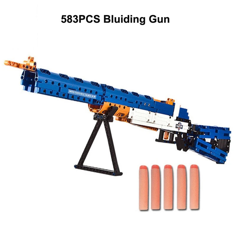 Cada 583pcs Military 5 Soft Bullets Block Rifle Technic Building Weapons Bluiding Gun Model
