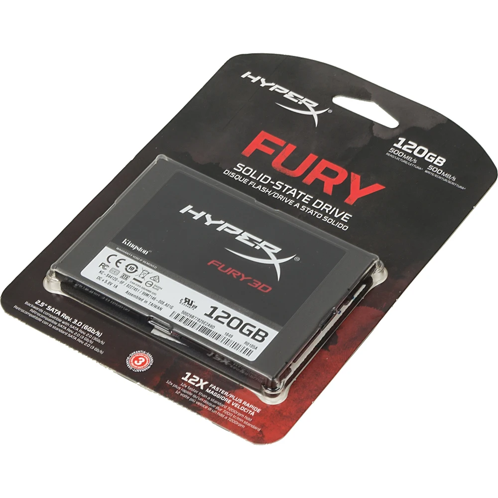 Накопитель SSD Kingston SATA III 120Gb KC-S44120-6F Fury 3D 2.5"