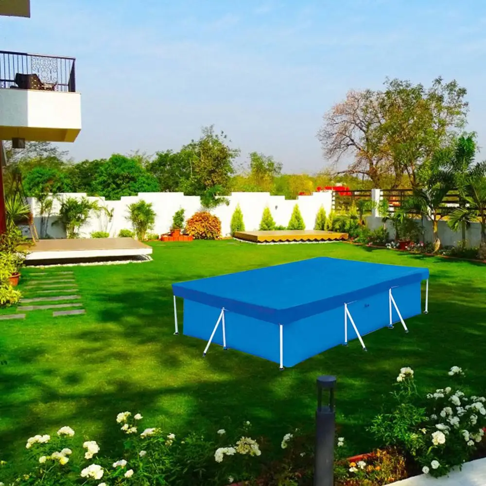 

UV-resistant Swimming Pool Cover Suitable Square Pool Accessory summer Rainproof Dust Cover Tarpaulin With Wear-resistant Rope