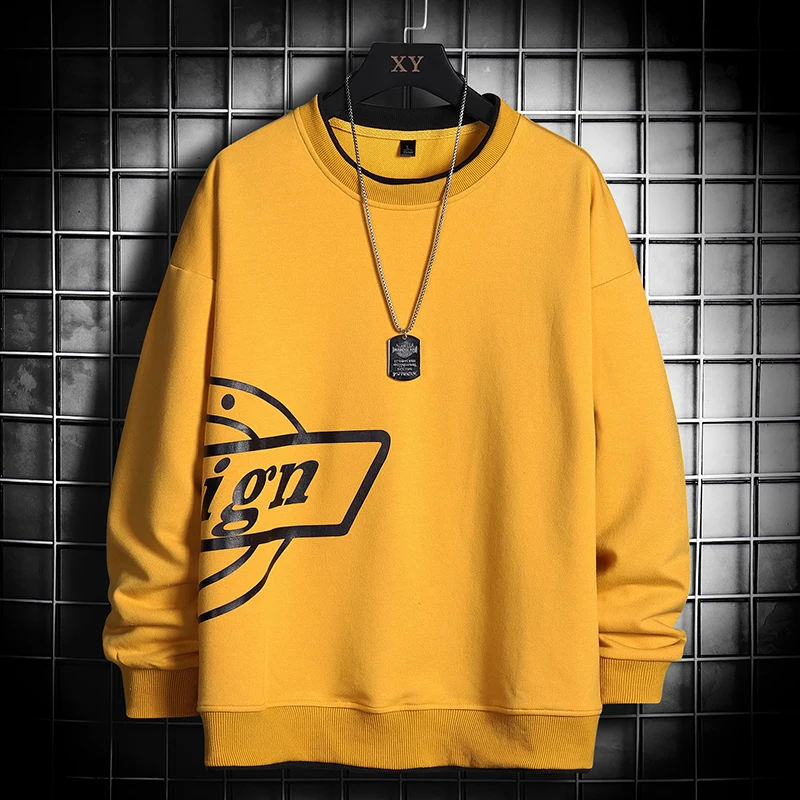 

2020 New Men printing Hoodies Sweatshirt Mens Yellow Hip Hop Punk Pullover Streetwear Casual coat Fashion letter Loose Clothes