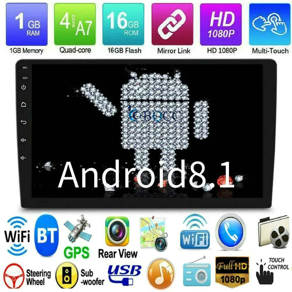 4-х ядерный 1DIN Android8.1 10.1in автомобильный стерео MP5 плеер gps Nav WiFi USB BT FM радио+ камера