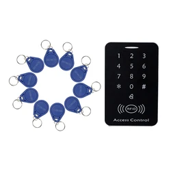 Système de contrôle d'accès RFID 125KHz, carte d'identité, mot de passe, serrure de porte, 10 porte clés, bonne vente 