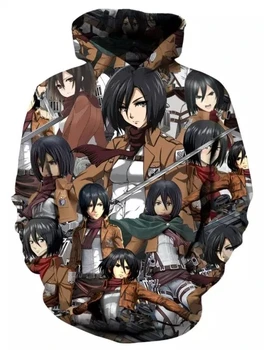 

Ackerman family Attack on Titan 3D Hoodie pullover cartoon Men Women Sweatshirts Fall Print Anime Hooded Clothing plus size