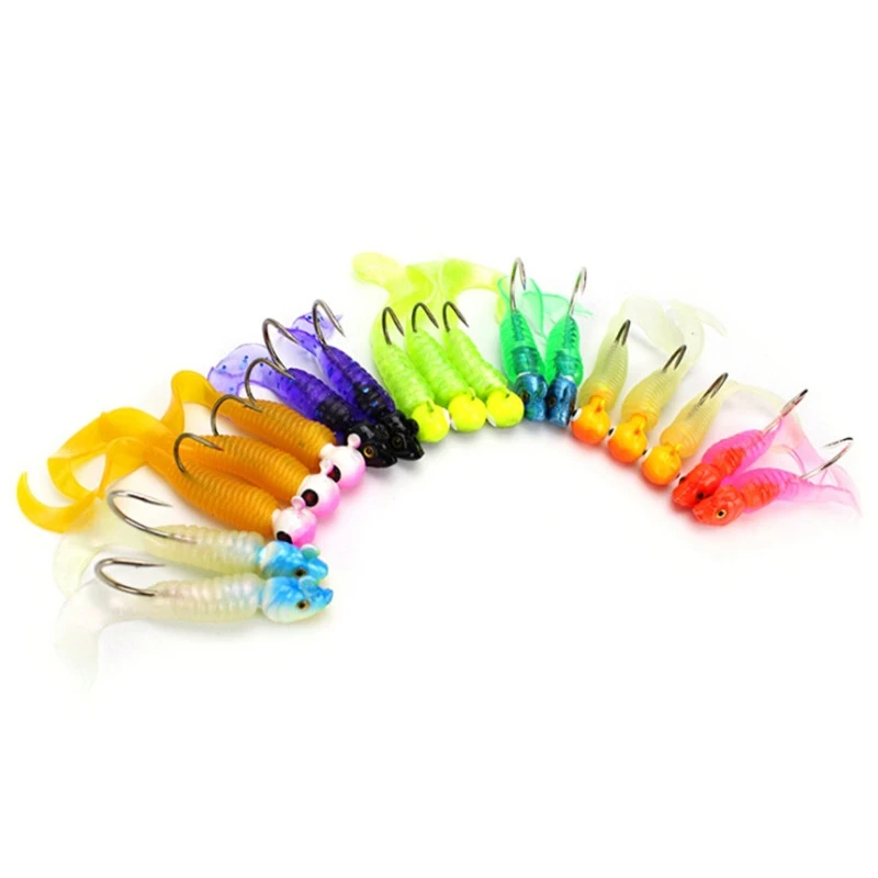 

1 Set Soft Fishing Lure Artificial Bait Kit Sea Carp Fishing Lead Head Spoon Jig Lures With Hooks Fishing Tackle Accessories
