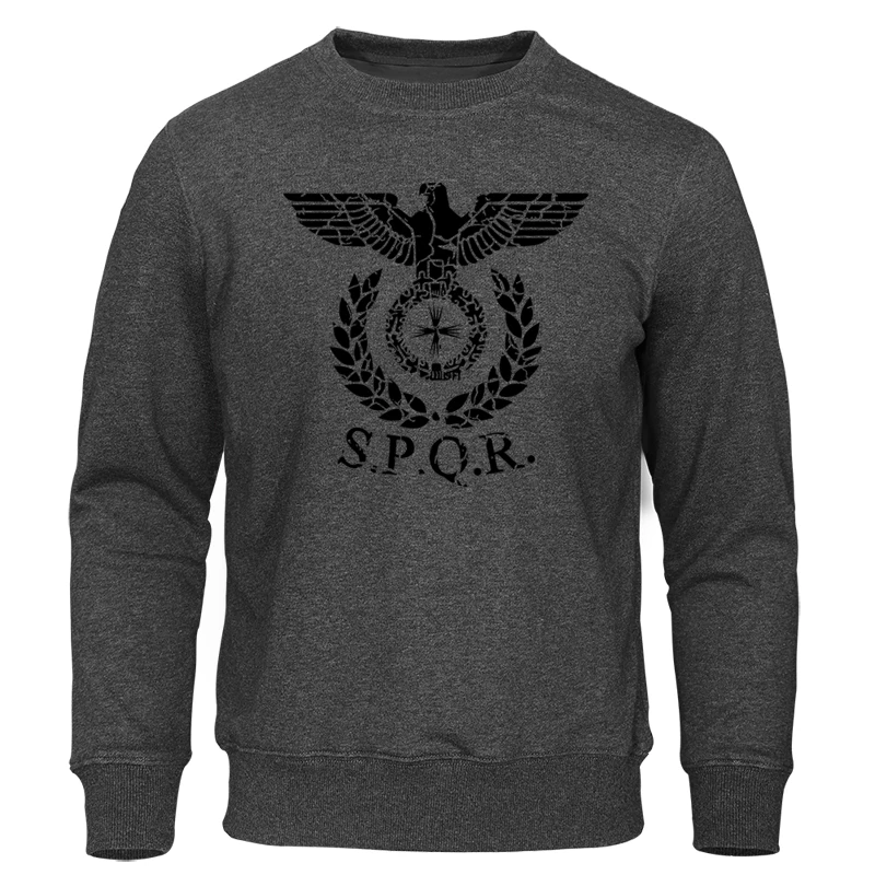 SPQR Римский Сенат Военная фракция толстовки весна осень модные мужские худи новые толстовки с орлом повседневные пальто Топы - Цвет: dark gray 1