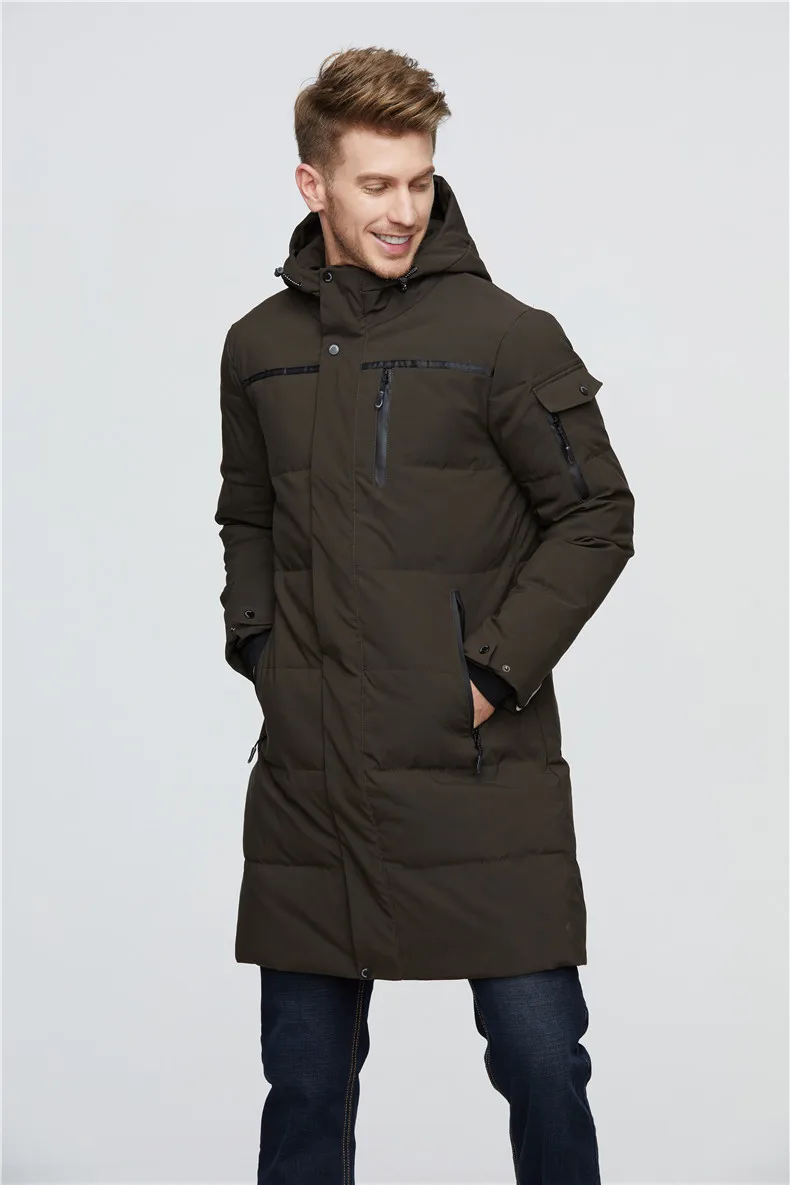 long black puffer jacket Men Thick （Winter)  Snow Coat 2021 New Arrivals Men's X-Long 90% White Duck Down Thicken Warm Casual Down Jacket 5XL down coat