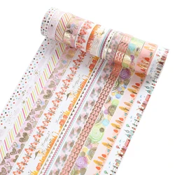 Ensemble de 12 rouleaux de ruban adhésif Washi, ruban de masquage décoratif, feuille d'or, rubans Festival 2m, Scrapbooking, papeterie japonaise Washitape 