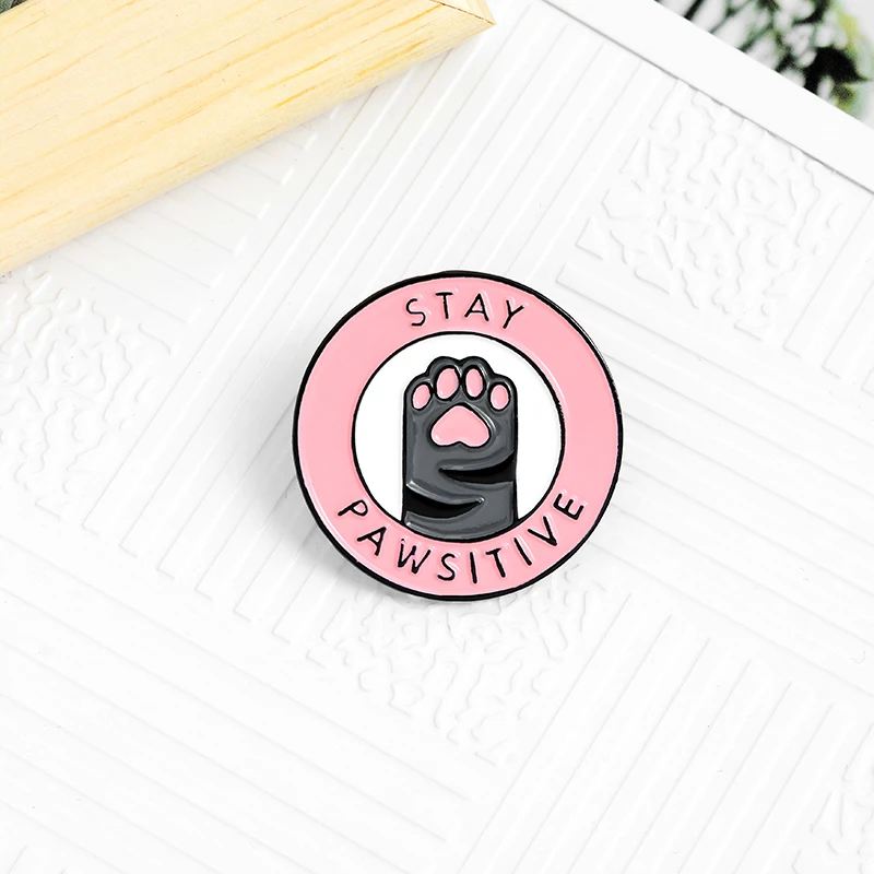 Cartoon　Brooch　Gift　Buckle　Partner　Cat　Custom　For　Claws　Pin　Paw　Badge　Pin　Enamel　Animal　Kitten　Round　Pink　Jewelry　Cautious　AliExpress　Cat　Brooches