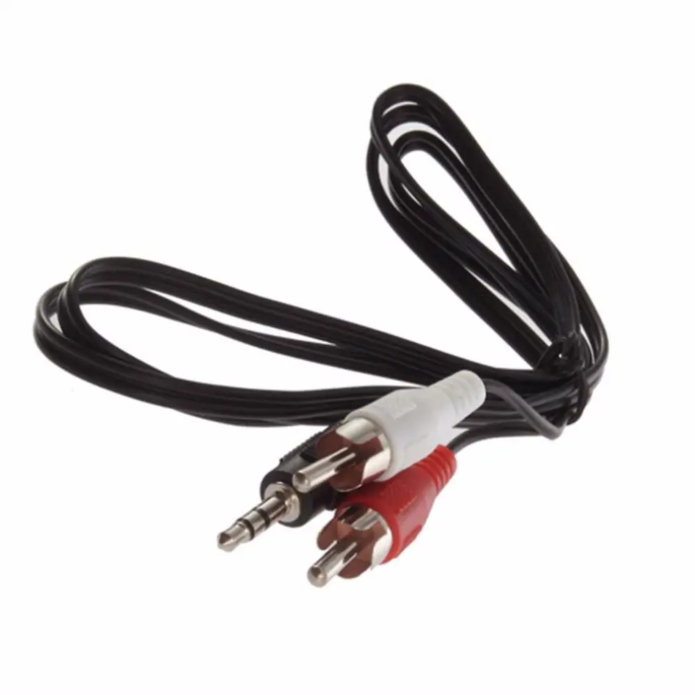 

1/8 Inch 3.5mm Plug Jack to 2 RCA Male Stereo Audio Earphone Headphone Headset Y Splitter Adaptor Cable