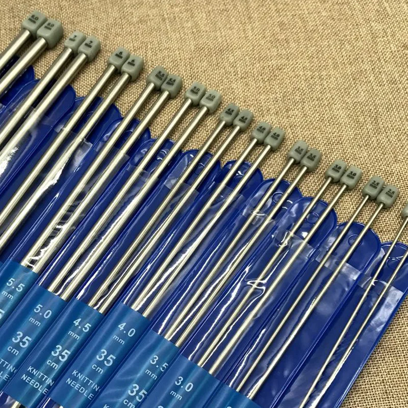 22Pcs Stainless Steel Knitting Needles 2 mm-8 mm Straight Single Pointed  Crochet Hook Sets 25/35cm Sweater Needles for Knitting - AliExpress