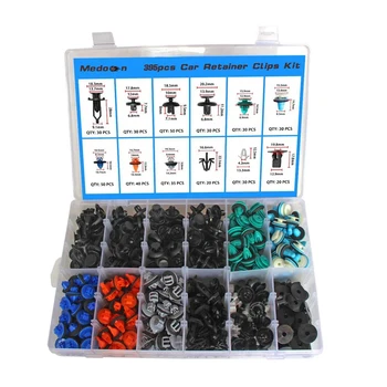 

395 Pcs Car Retainer Clips Fasteners Cars Body Kits 12 Most Popular Sizes Car Door Panel Trim Clips Kit for Toyota