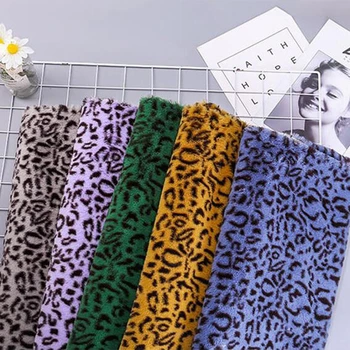 

Purple Green Leopard Imitation Rex Rabbit Fur Cloth Plush Fur Coat Scarf Blanket Pillow Background Handmade Bag DIY Short Fabric