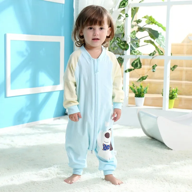 Детские спальные мешки для детей от 3 месяцев до 24 месяцев, чистый хлопок, тонкий, не садится, кондиционер, детский комбинезон, Пижама