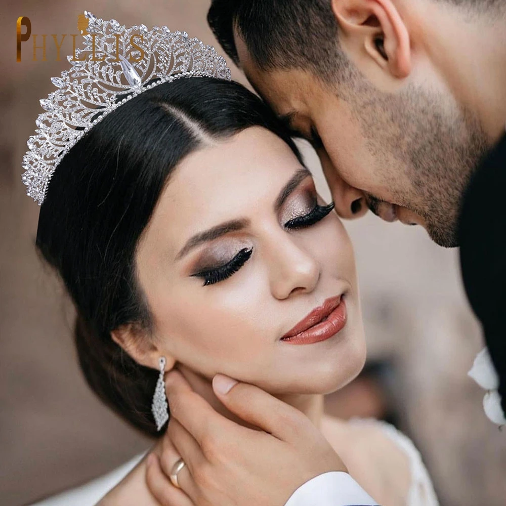 A259 Crystal Bridal Tiara Crowns Fashion Women Hair Accessories Pageant Diadem  Baroque Tiaras Rhinestone Headband Jewelry