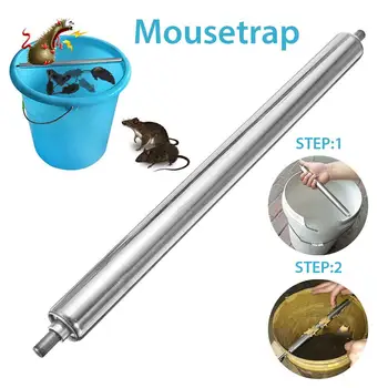 

Mice Repellent Kill Alloy Original Durable Non Poison Rolling Mouse Trap NEW Steel Color 34.3*1.5*1.5cm Home Effective Tools
