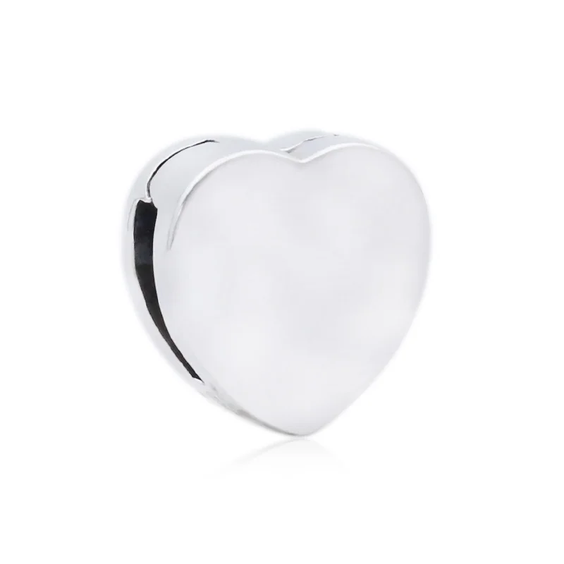 Трендовое 925 пробы Серебряное простое любовное сердечко круглый шарик рефлексивные амулеты подходят Pandora браслет reflexions DIY ювелирные изделия - Цвет: pdl321-SILVER