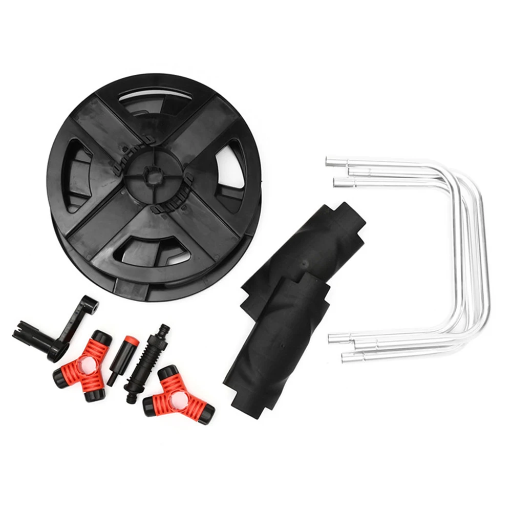 38x35x25cm Home Garden Hose Reel Holder Rack Pipe Storage Cart Gardening Water Planting Cart Aluminum Frame Irrigation Su