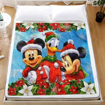 

Disney mickey minnie Christmas Blanket Plush Throw for Beds Sofa Noble Bedding Sherpa Blankets kids gift Christmas gifts