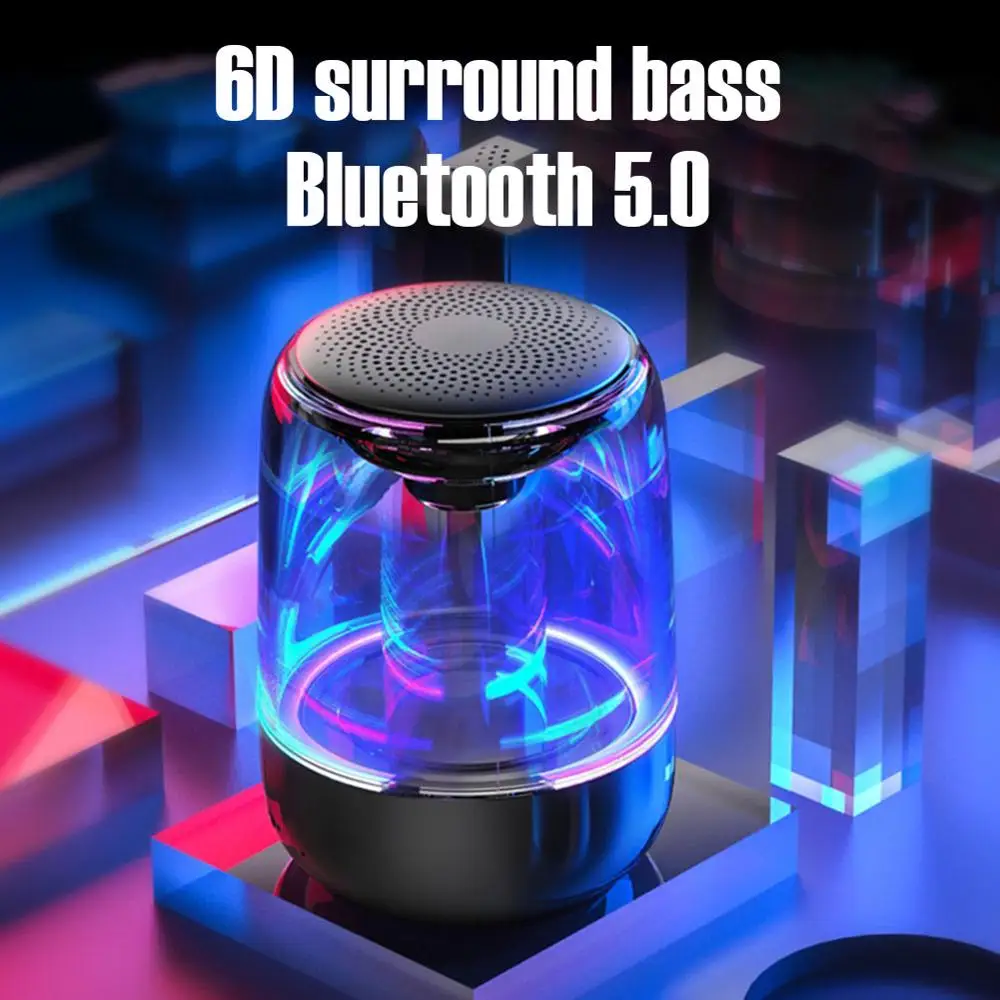 

C7 Transparent crystal Bluetooth speaker Colorful atmosphere light emitting Bluetooth speaker TWS