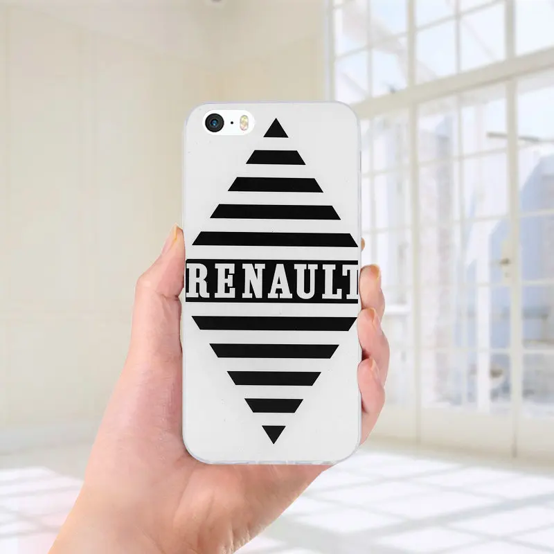 Picture 2 Супер Автомобили логотип Renault мягкие ТПУ Силиконовые чехлы для телефонов конфеты цвета Листья для iPhone X XR XS Max 10 7 8 Plus 4 4s 5 5S SE 5C - Цвет: Picture 2