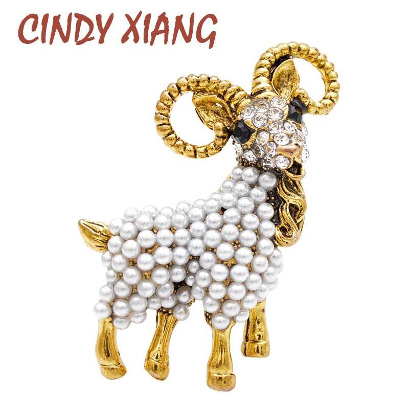 Брошь унисекс &quotБаран&quot CINDY XIANG винтажная брошь в виде животного с жемчугом