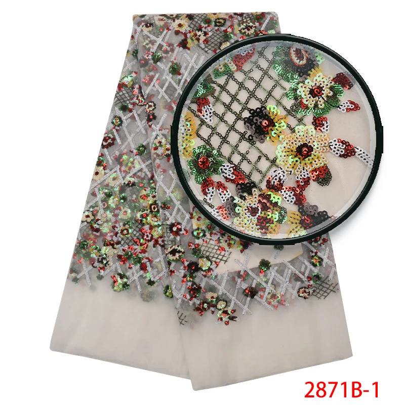 

Nigerian Tulle Lace Fabric with Sequins Fashion French Mesh Lace Sequence Lace Fabric for Wedding Party Sequins Lace APW2871B
