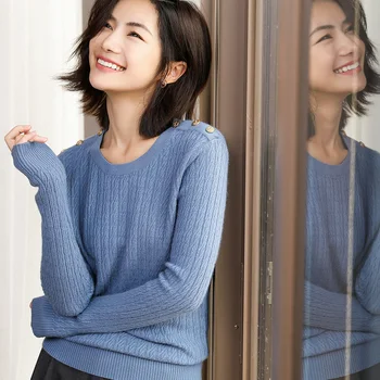 

Top Grade Women Jumpers 100% Cashmere Knitting Sweater ladies Pullovers 4Colors Winter Soft Standard Clothes