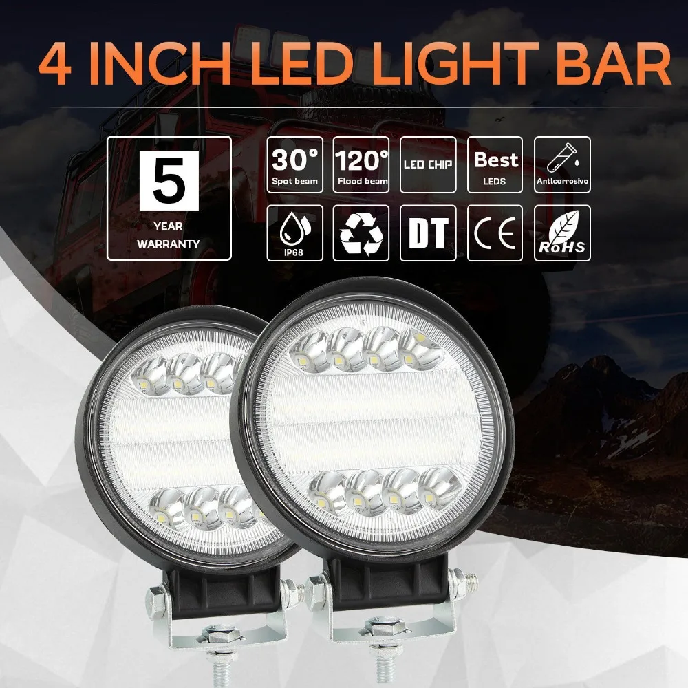 

2x 5"inch 400W Round LED Work Driving Lights Spot Flood Amber DRL 6000K Fog Lamp Hot Selling