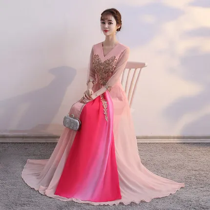 

2019 New Style Spring Formal Dress Women's Adult Chorus Chorus Performance Formal Dress Performance Wear Host Long Skirts Slimmi