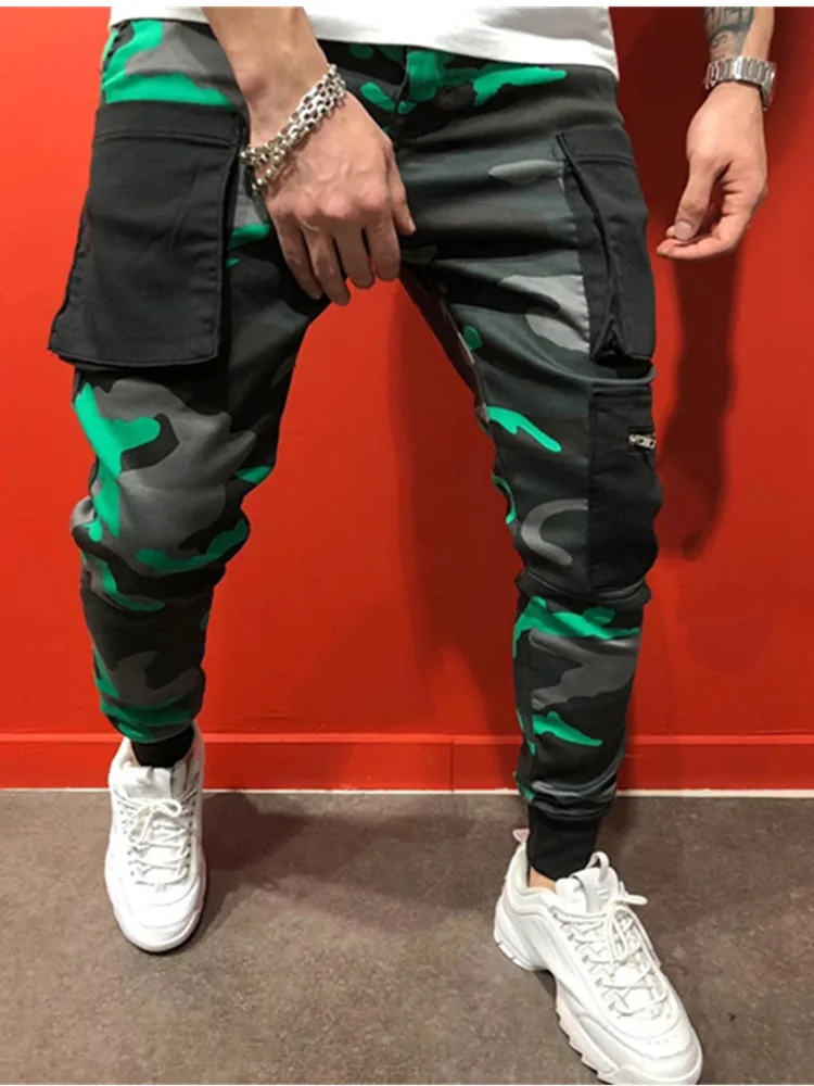 Green camouflage Для мужчин s брюки для девочек осень карандашный гаремный штаны мужские Камуфлированные штаны, милитари брюки для девочек свободные удобные брюки карго Брюки для девочек Размеры 4XL - Цвет: Green camouflage