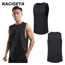 Майка для мужчин, для тренажерного зала, новая одежда для фитнеса, без рукавов, быстросохнущая, облегающая, для бодибилдинга, мужская спортивная одежда, майка для мужчин, для бега