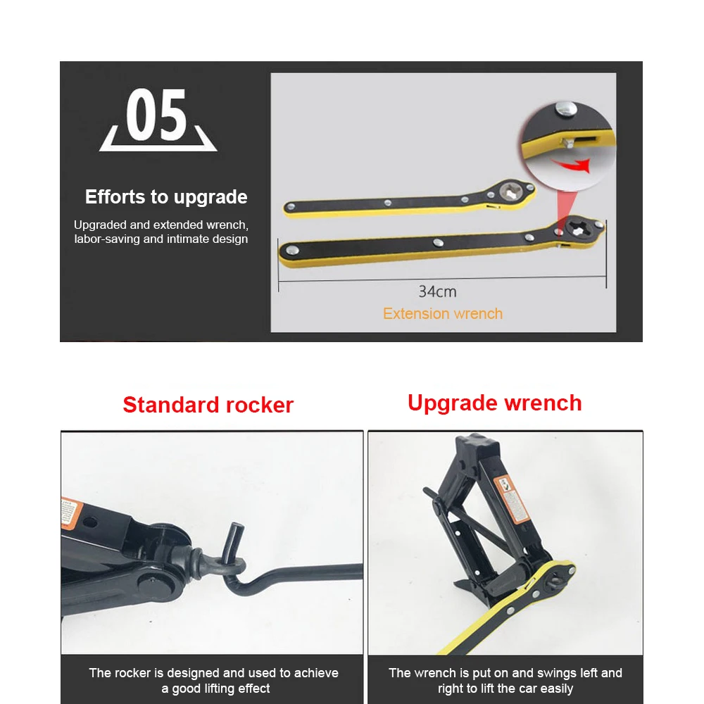 Cric de voiture Pliable Main Jack Rocker Outils De Réparation De