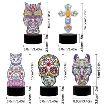 

New lamp DIY LED Diamond Painting Night Light Cartoon Animals Special Shape Diam G99A