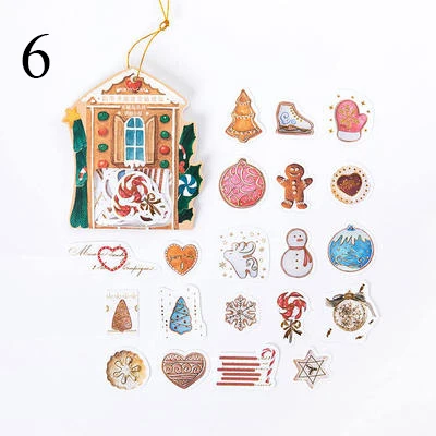 40Pcs/Pack Kawaii Christmas Stickers Retro Stationery Stickers Decorative Stickers For Kids DIY Diary Scrapbooking Supplies - Color: 6