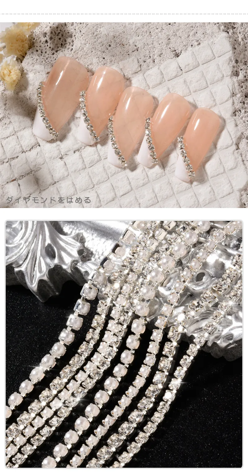 Breloques et perles de chaîne pour ongles or rose et argent_voghion.com