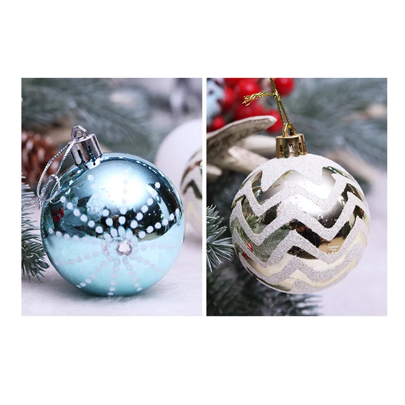 24Pcs Christmas Tree Ball Decoration Ornaments 6cm Colorful Balls New Year Gifts Christmas Display Landscape Layout