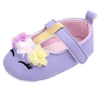 

2019 Brand New Toddler Baby Girls Flower Shoes PU Leather Shoes Soft Sole Crib Shoes Spring Autumn First walkers 0-18M Drop 10