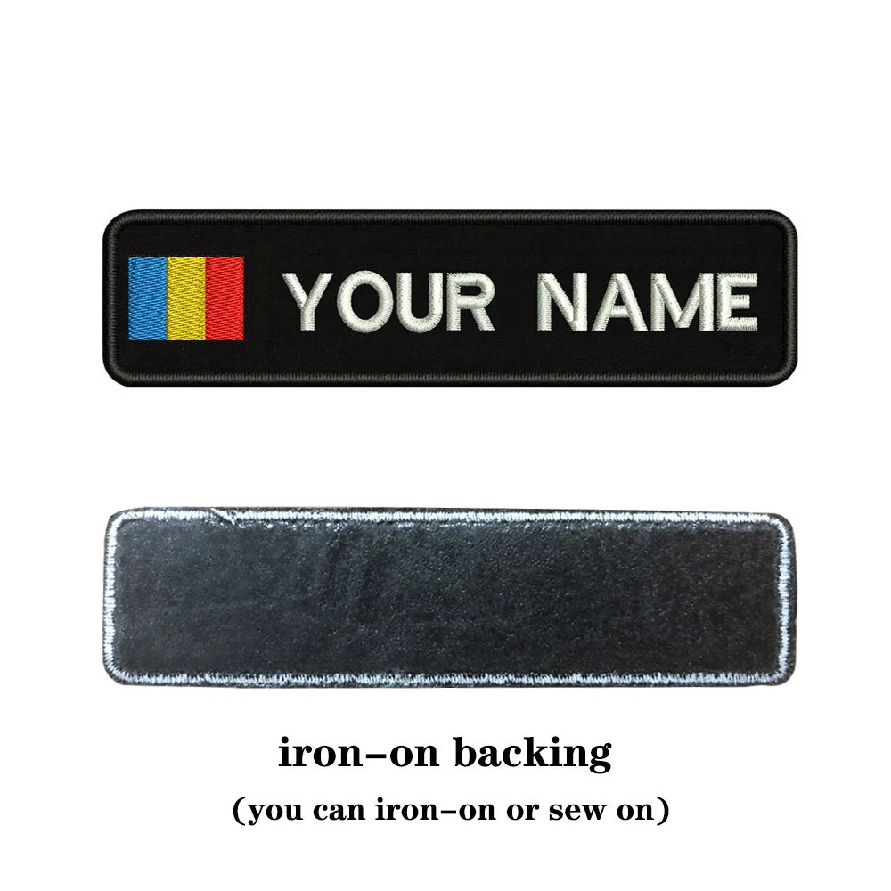 white-iron on Индивидуальная вышивка флага или заплатка с текстом 10 см* 2,5 см значок Железная на или липучке Подложка для одежды брюки рюкзак шляпа - Цвет: white-iron on