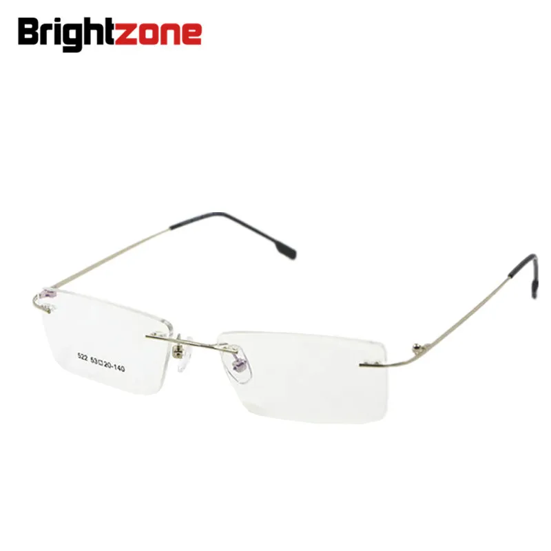 Титан памяти гибкий Rimless оправы для очков оптические очки женщин и мужчин рамка