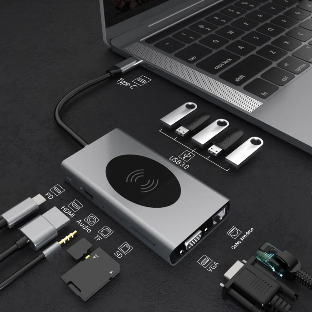 

new USB C HUB Type C to USB 3.0 HUB HDMI Adapter for MacBook Pro Huawei Mate 30 USB-C 3.0 Splitter Port Type C HUB phone Charger