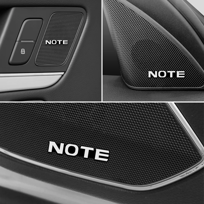 10pcs car audio decorate 3D Aluminum Badge Emblem Sticker For Nissan NOTE E11 E12 Accessories Car Styling