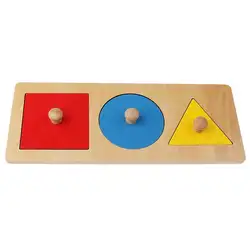 1 комплект Монтессори Геометрическая деревянная игрушка-обучающая игра игрушка для раннего развития для ребенка (круглая +