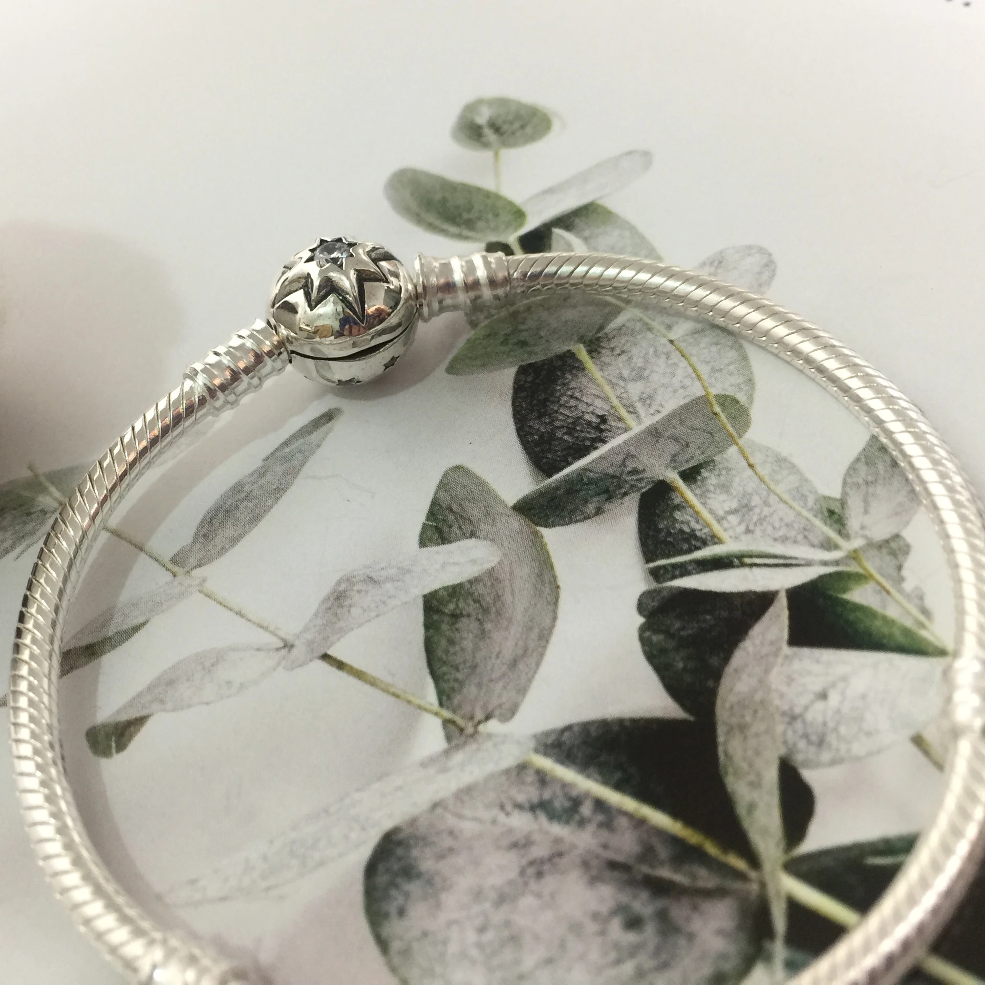 925 пробы Серебряный классический Серебряный браслет с застежкой звездное небо женский шарм DIY браслет