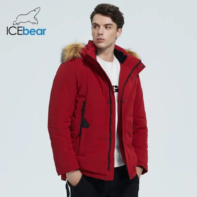 ICEbear 2020 новые зимние мужские куртки высокого качества с меховым воротником
