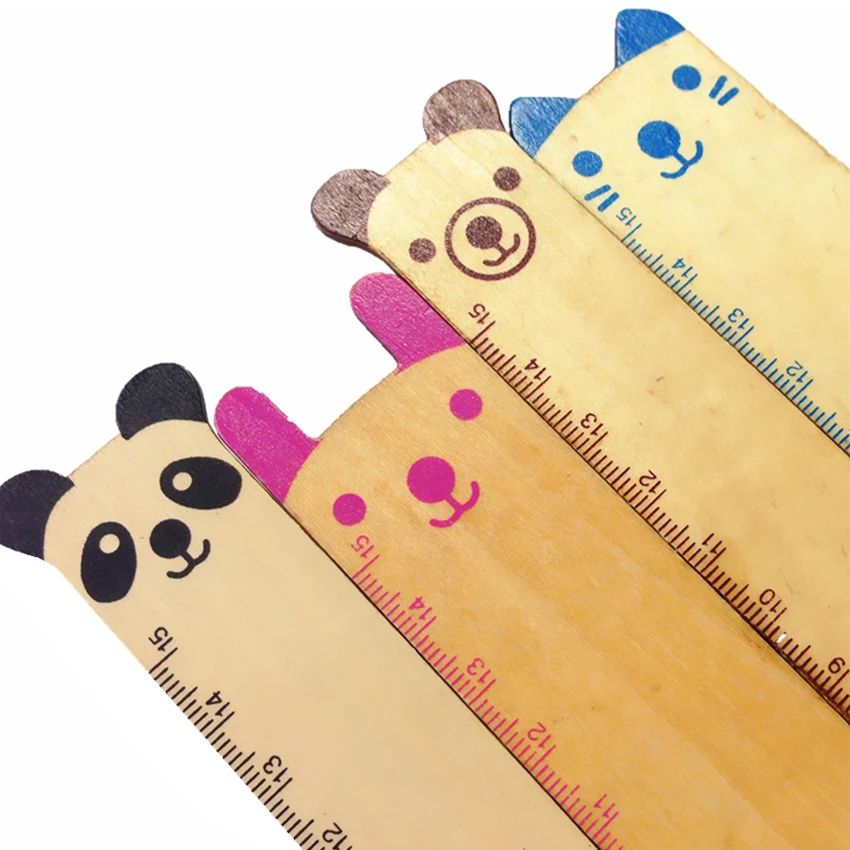 

1pcs/lot Novetly Animal Wooden Design Pattern Four Random Selections Cute Tool Promotional Gift Stationery Rulers
