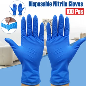 

100pcs Non-slip Disposable Nitrile Gloves Powder-free Exam Gloves, Blue